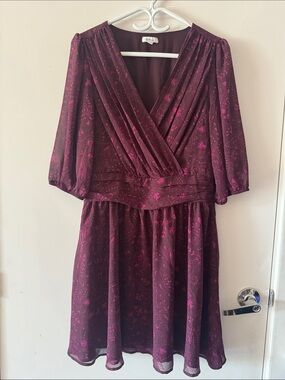 Like new Reitmans Plum Floral chiffon Dress